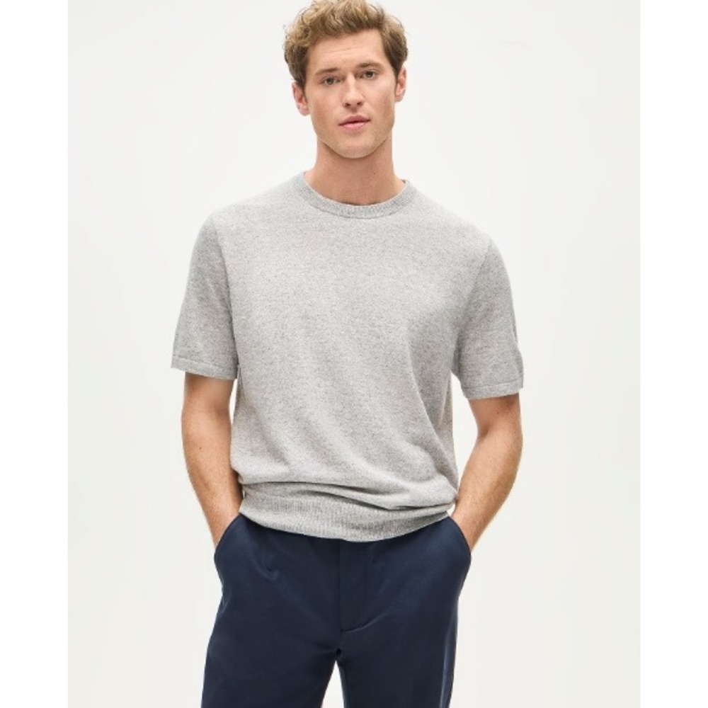 J.Crew Cashmere Linen Blend Sweater S Grey Mens Short Sleeve CT571